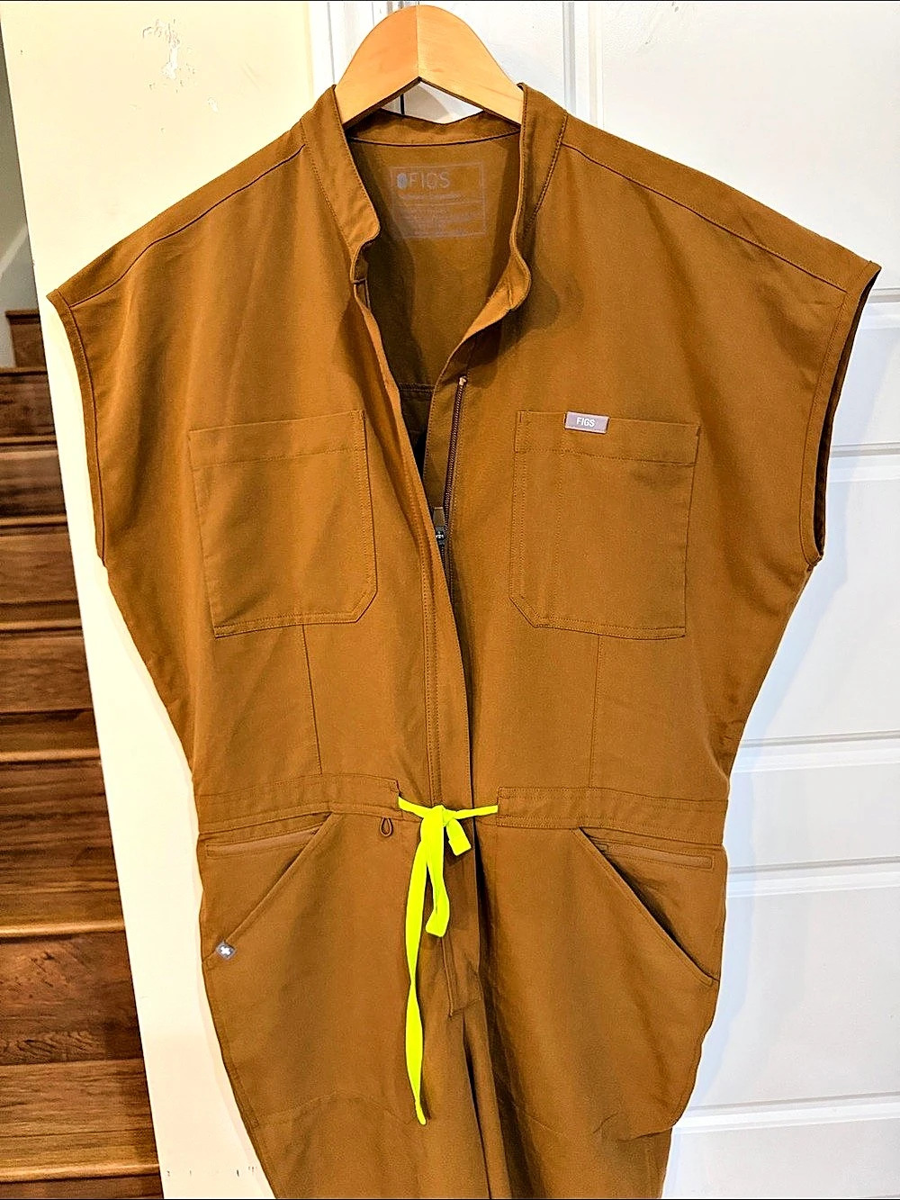 FIGS Rafaela ScrubJumpsuit Brown Technical Jumpsuit NWOT